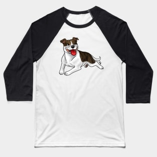 Dog - Staffordshire Bull Terrier - Brindle and White Baseball T-Shirt